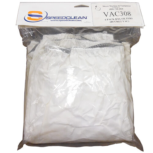 VAC308 - Bucket Vac Replacement Filter Bags. 6-Pack.